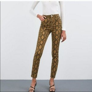 Zara snake print skinny jeans